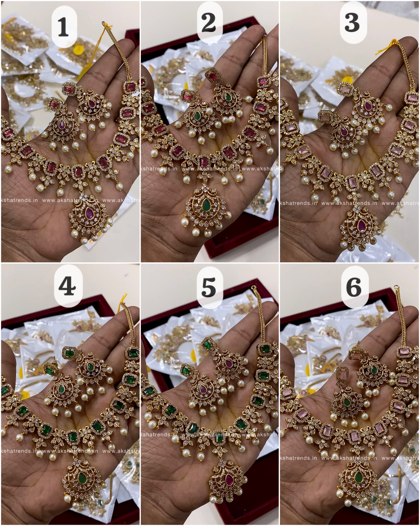 Premium floral diamond necklace Aksha Trends