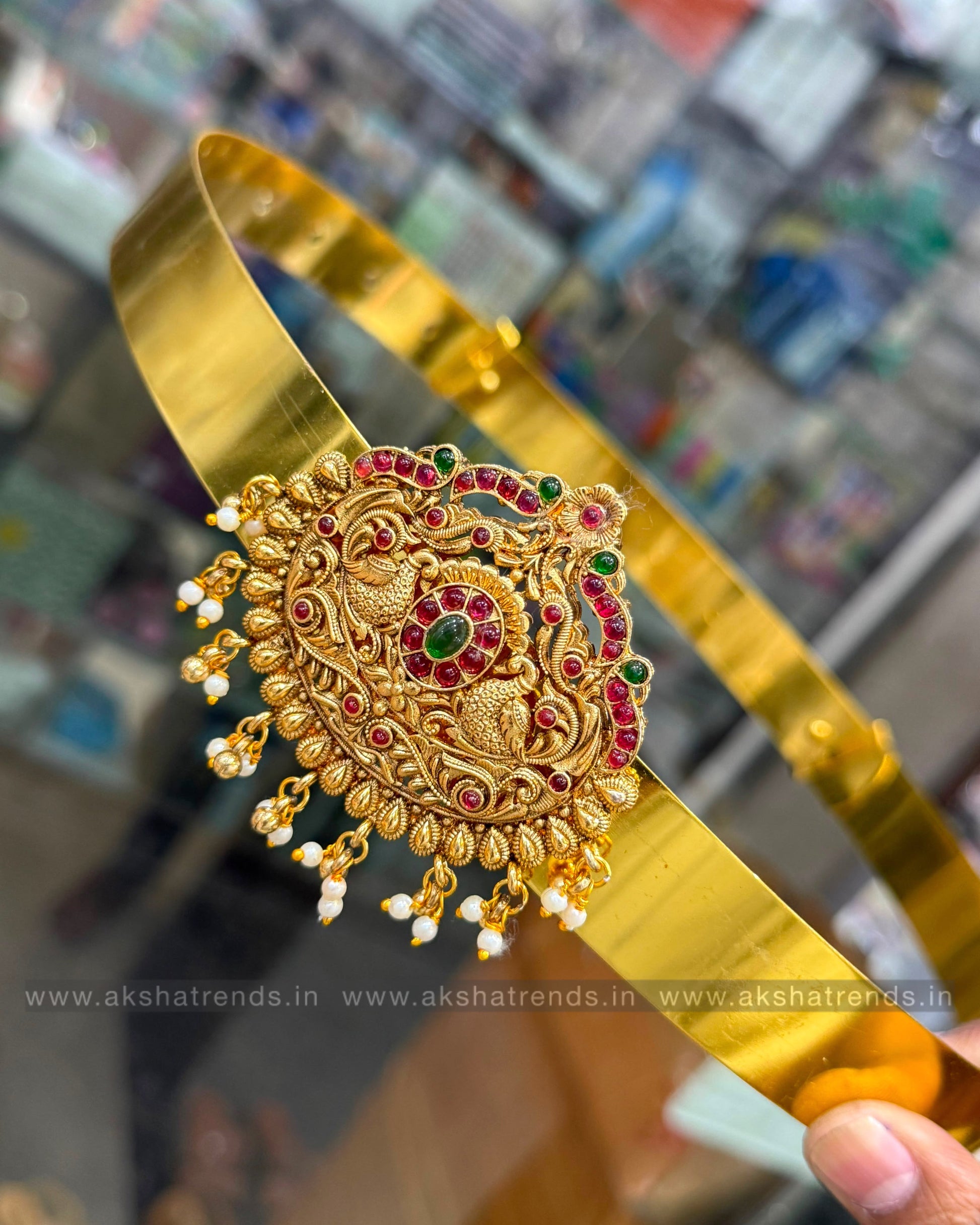 Antique plain hipbelt -floral Aksha Trends