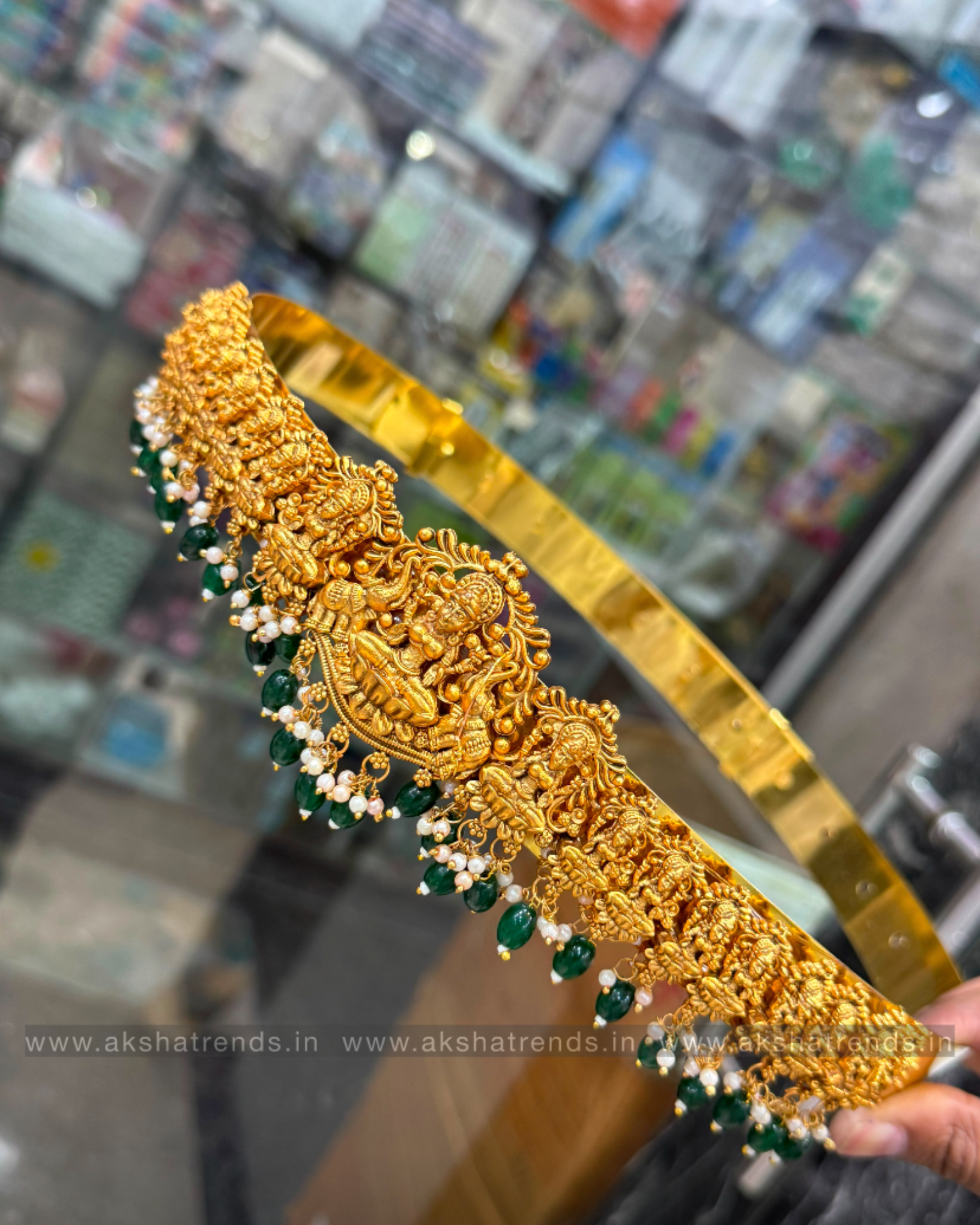Antique lakshmi bridal hipbelt -Green Aksha Trends
