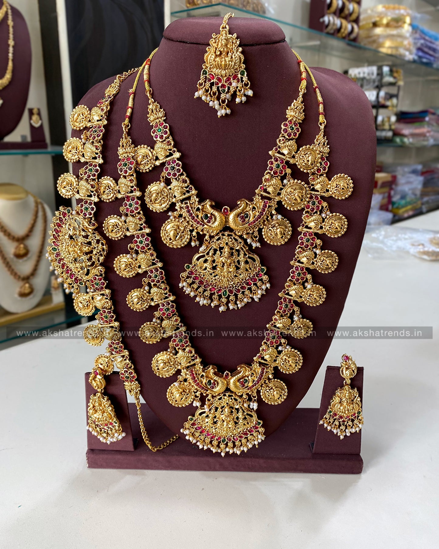 Kemp semi bridal with pearls Aksha Trends