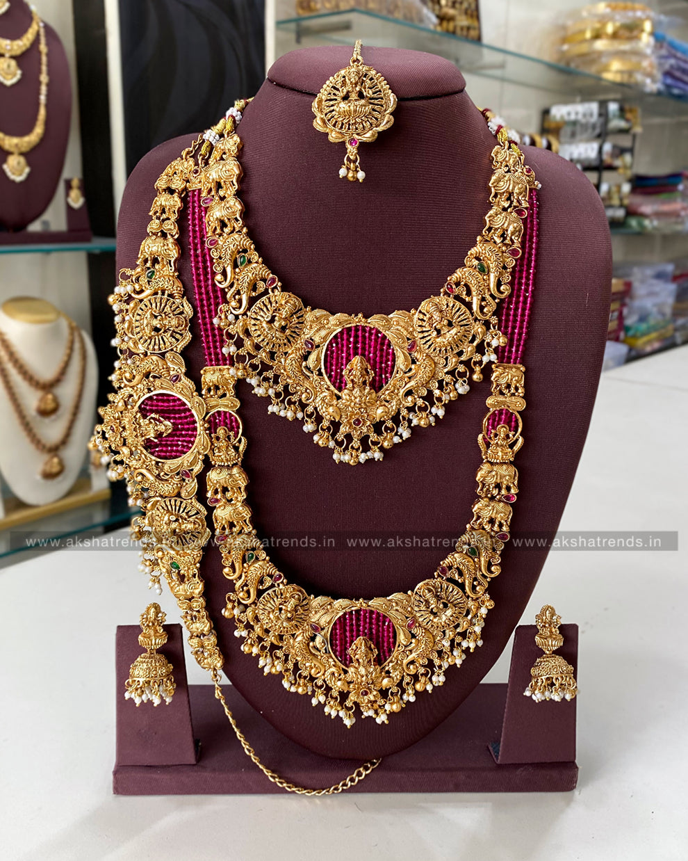 Lakshmi semi bridal Kundan beads -Ruby Aksha Trends 
