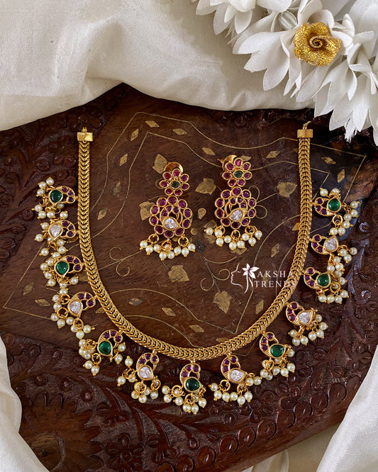 Mayura kemp Guttapusalu Necklace Aksha Trends