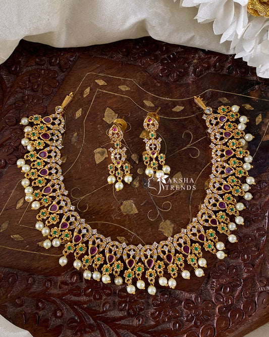 Rubini - diamond Guttapusulu necklace Aksha Trends
