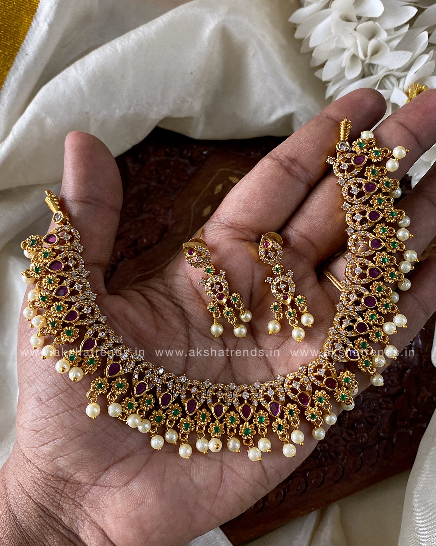 Rubini - diamond Guttapusulu necklace Aksha Trends