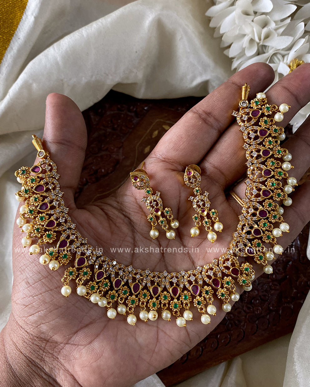Rubini - diamond Guttapusulu necklace Aksha Trends 