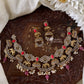 Bridal diamond elephant necklace -pink Aksha Trends