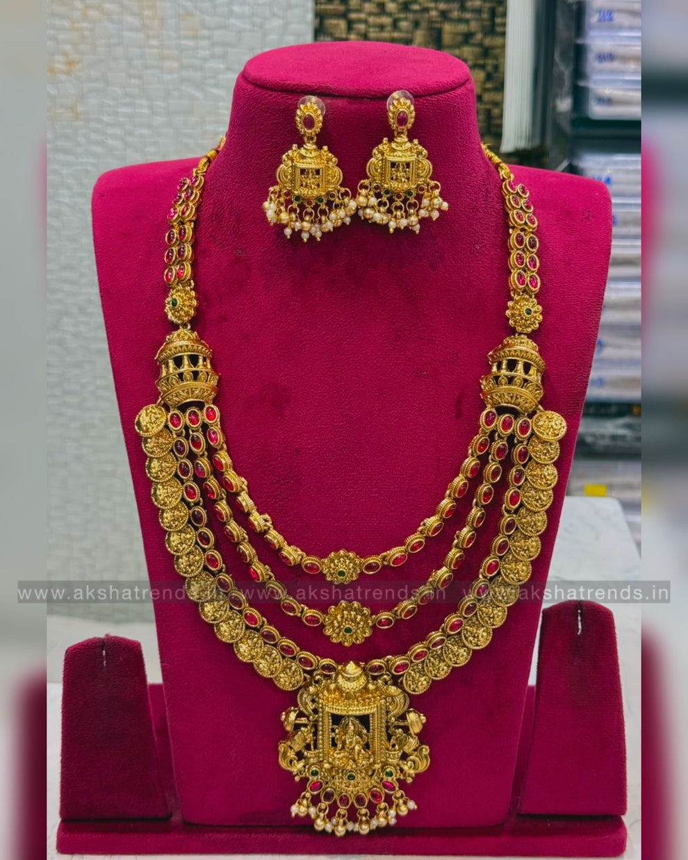 Antique Bridal layer haram Aksha Trends 