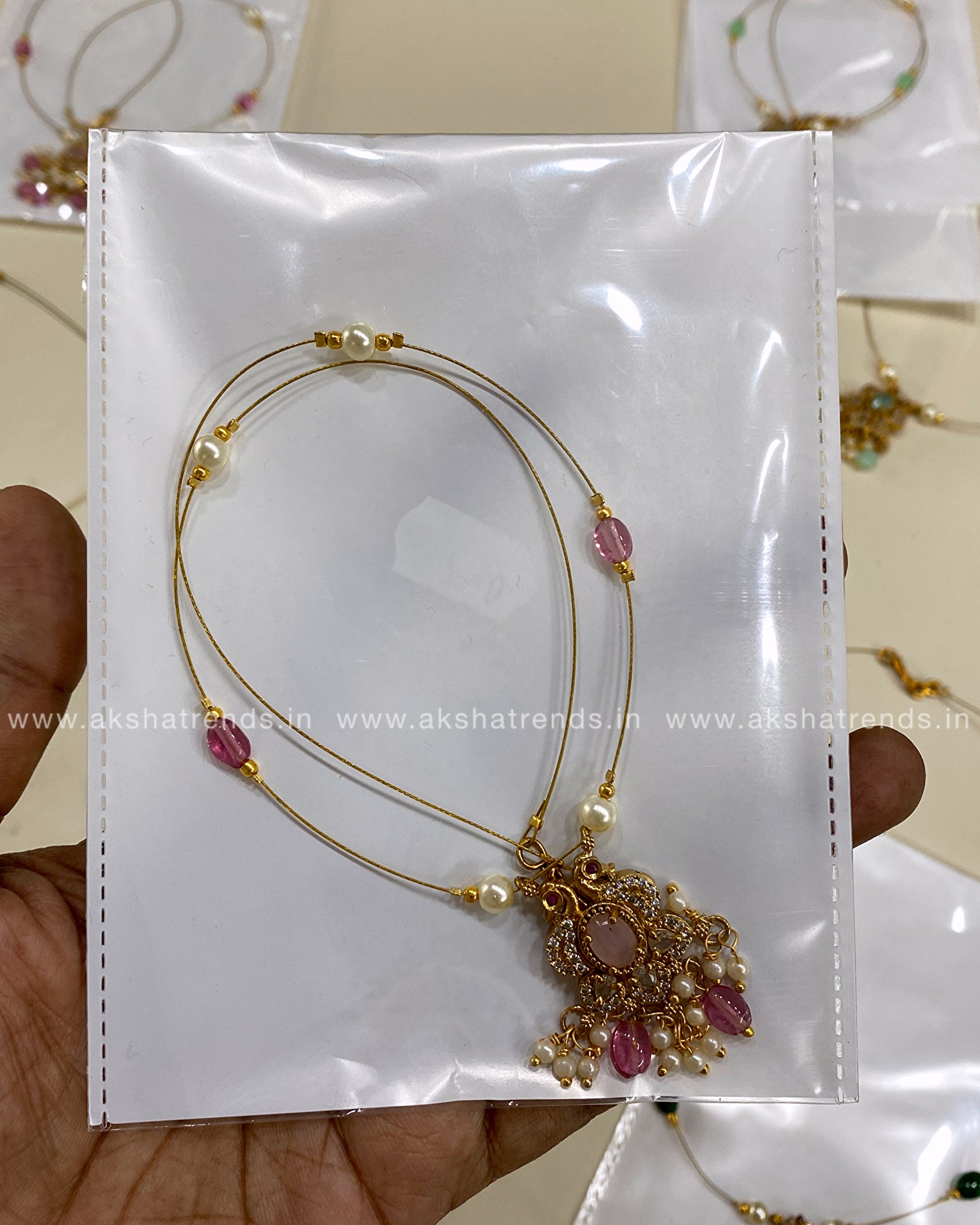 Invisible Necklace -floral pink Aksha Trends