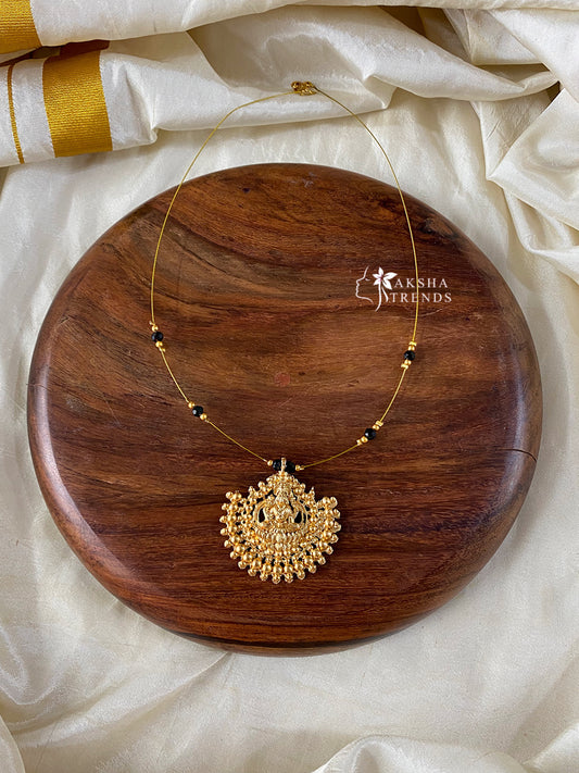 Invisible Necklace -lakshmi black bead Aksha Trends