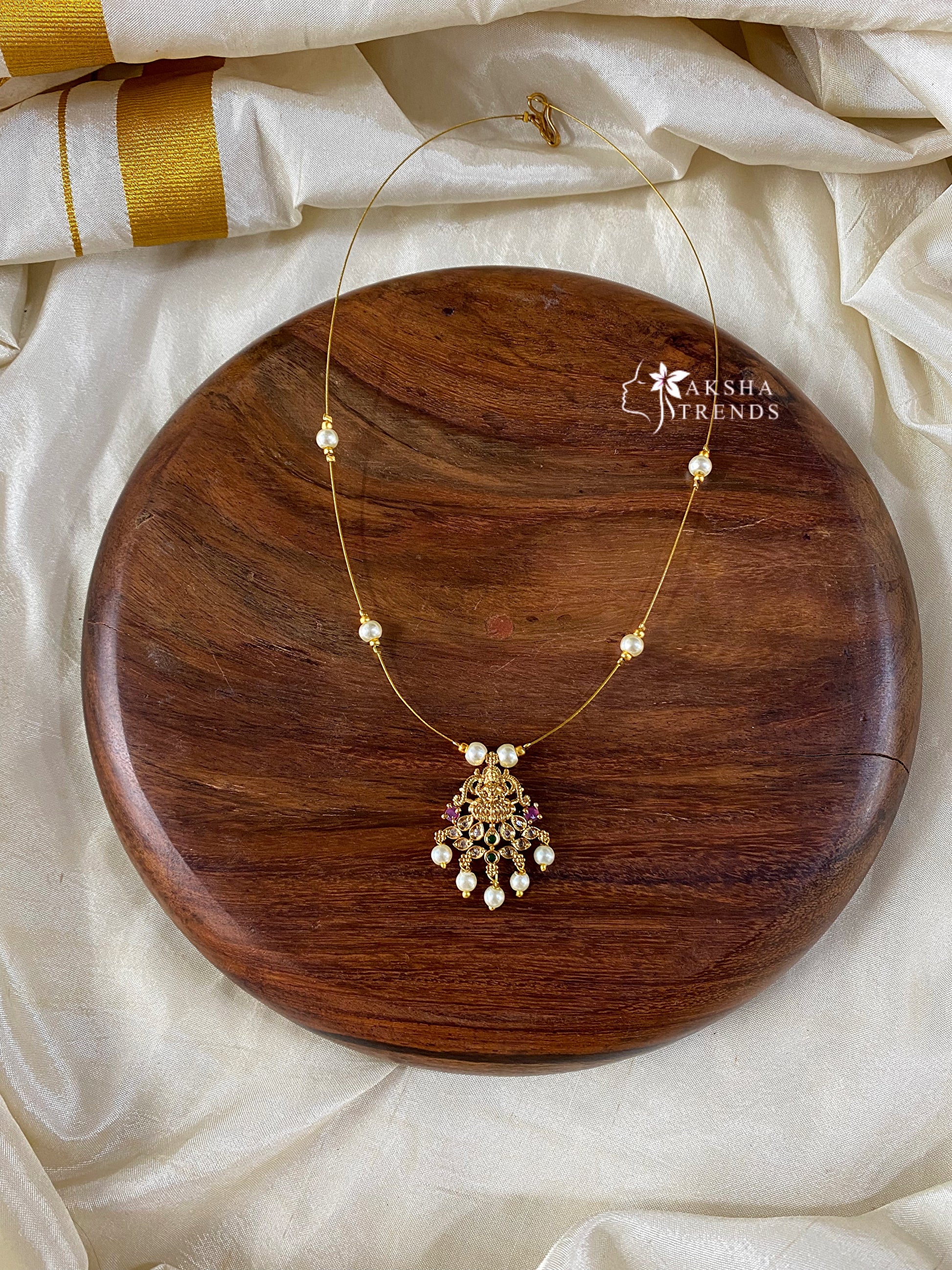 Invisible Necklace -Lakshmi pearl Aksha Trends
