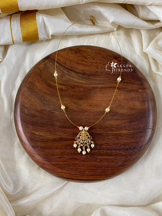 Invisible Necklace -Lakshmi pearl Aksha Trends