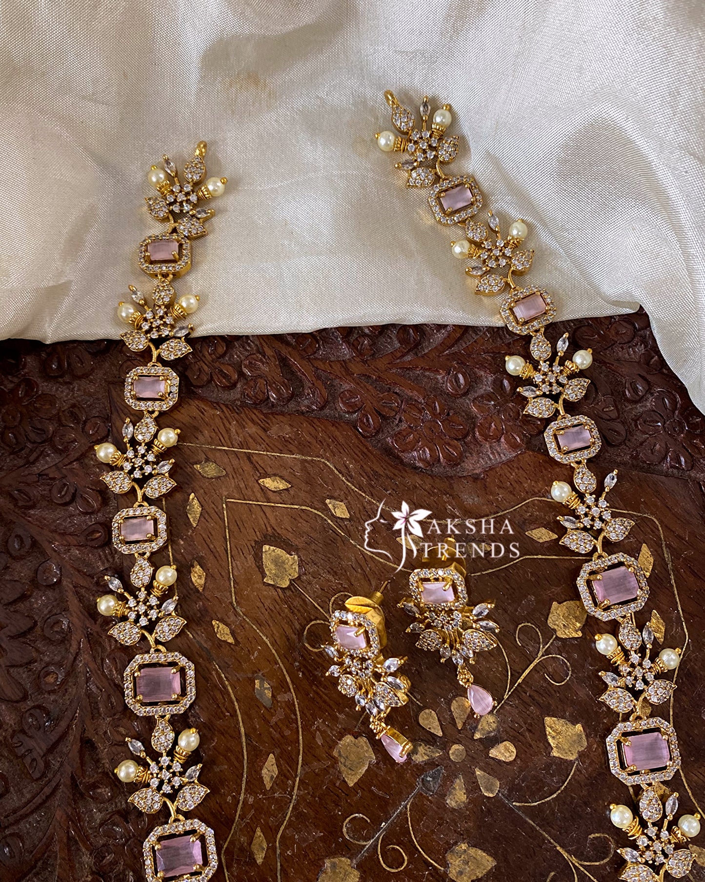 Flora diamond haram -pink Aksha Trends