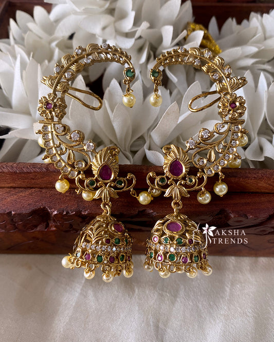 Premium AD Earcuff Jhumka Aksha Trends