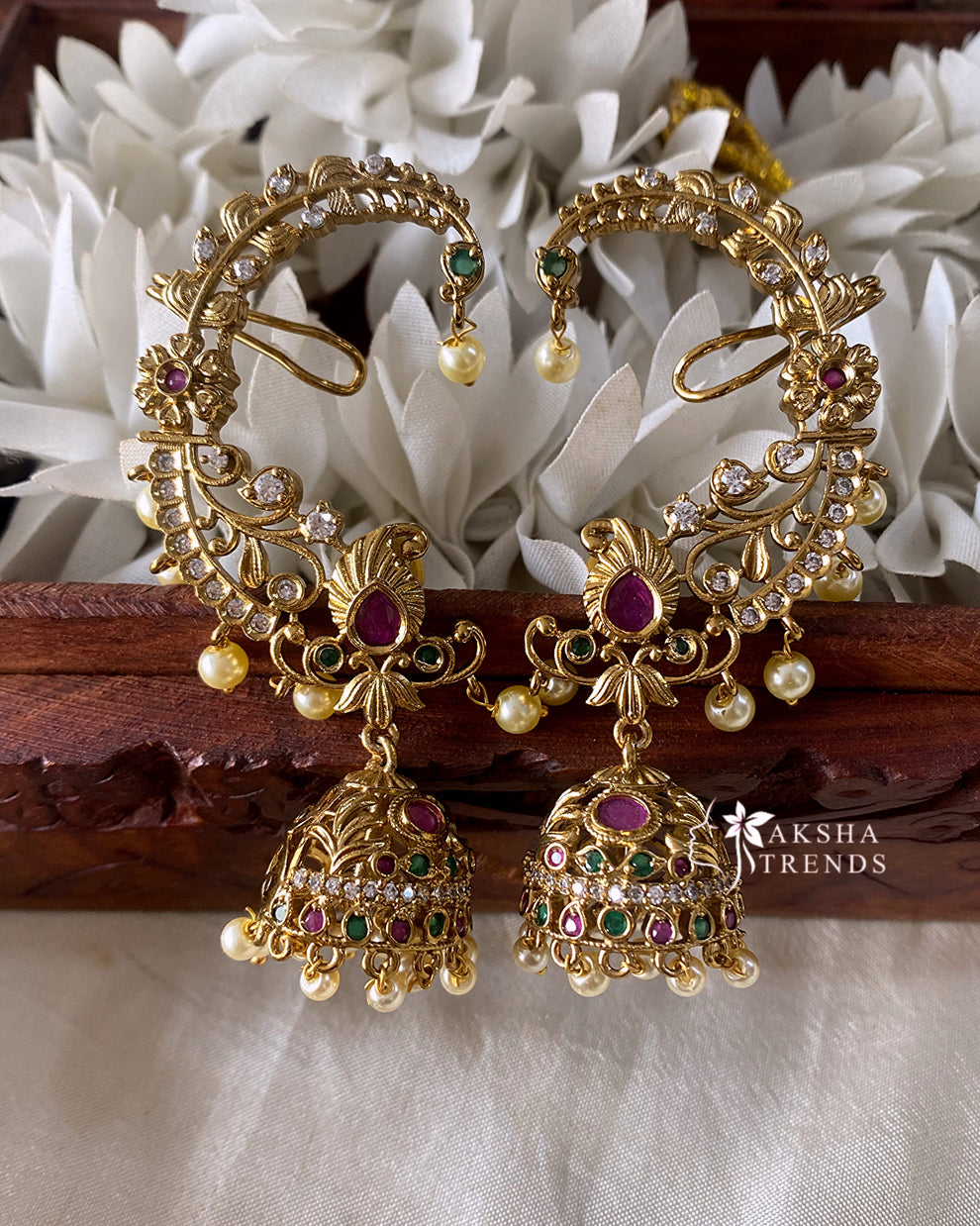 Premium AD Earcuff Jhumka Aksha Trends 