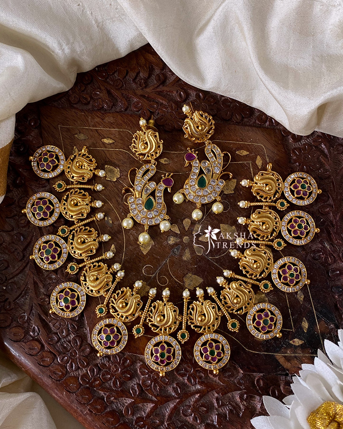 Nagas peacock bridal necklace Aksha Trends