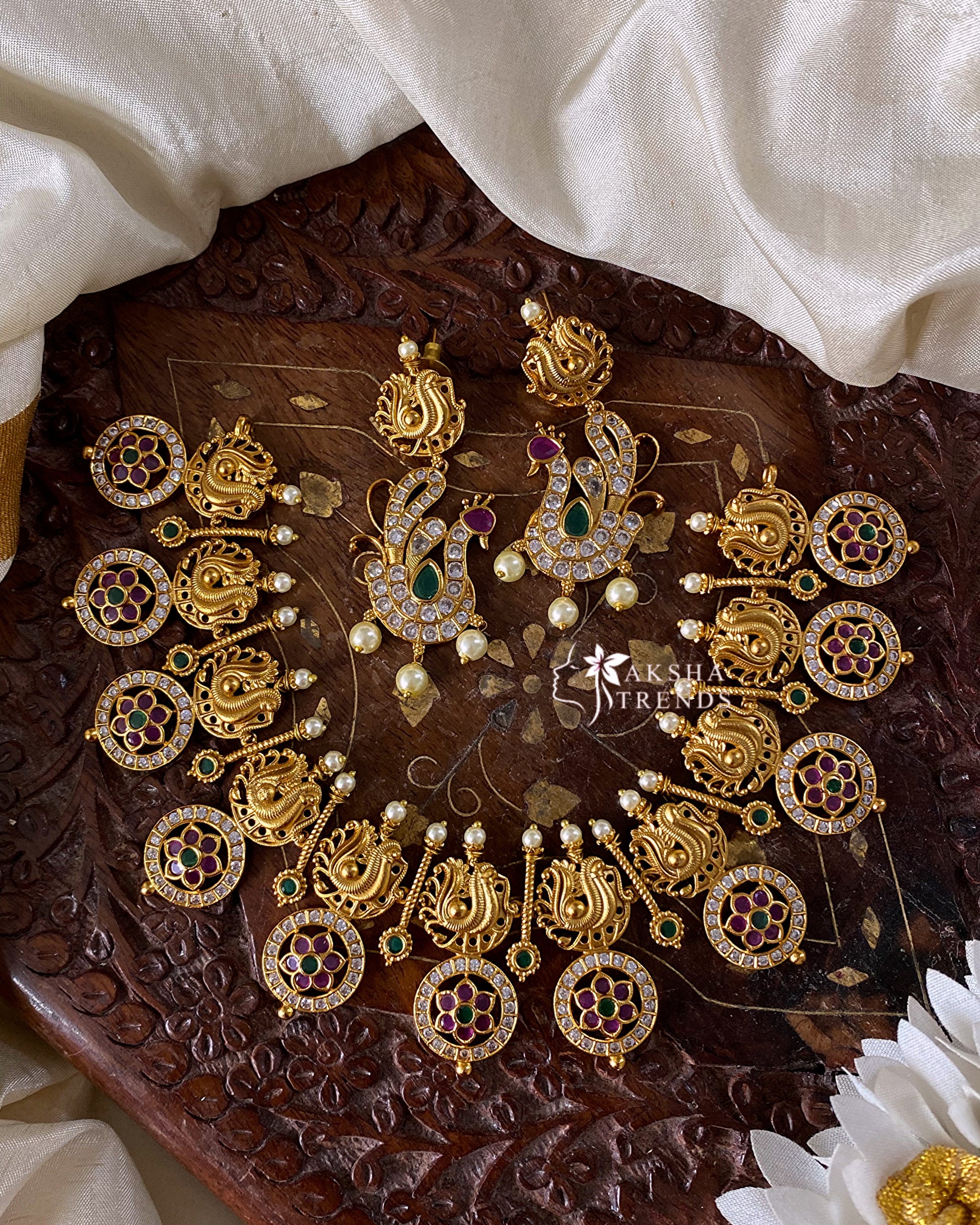 Nagas peacock bridal necklace Aksha Trends