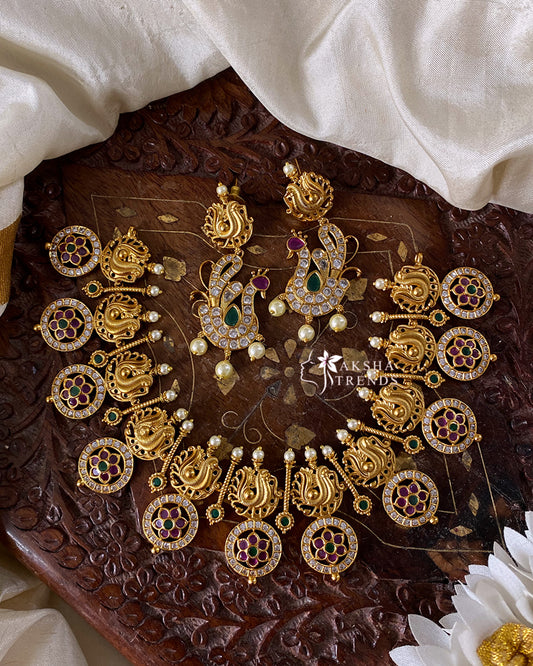 Nagas peacock bridal necklace Aksha Trends