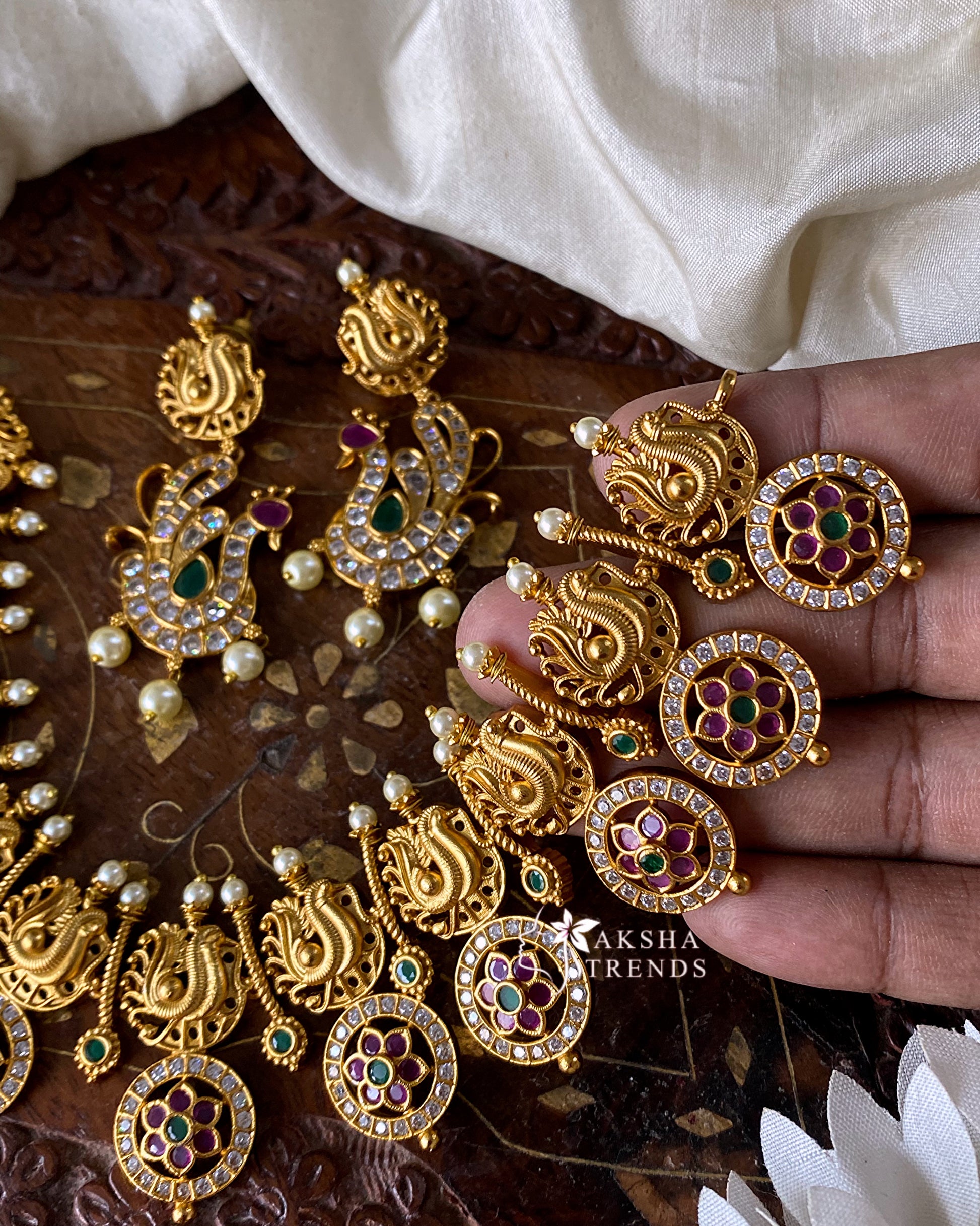 Nagas peacock bridal necklace Aksha Trends