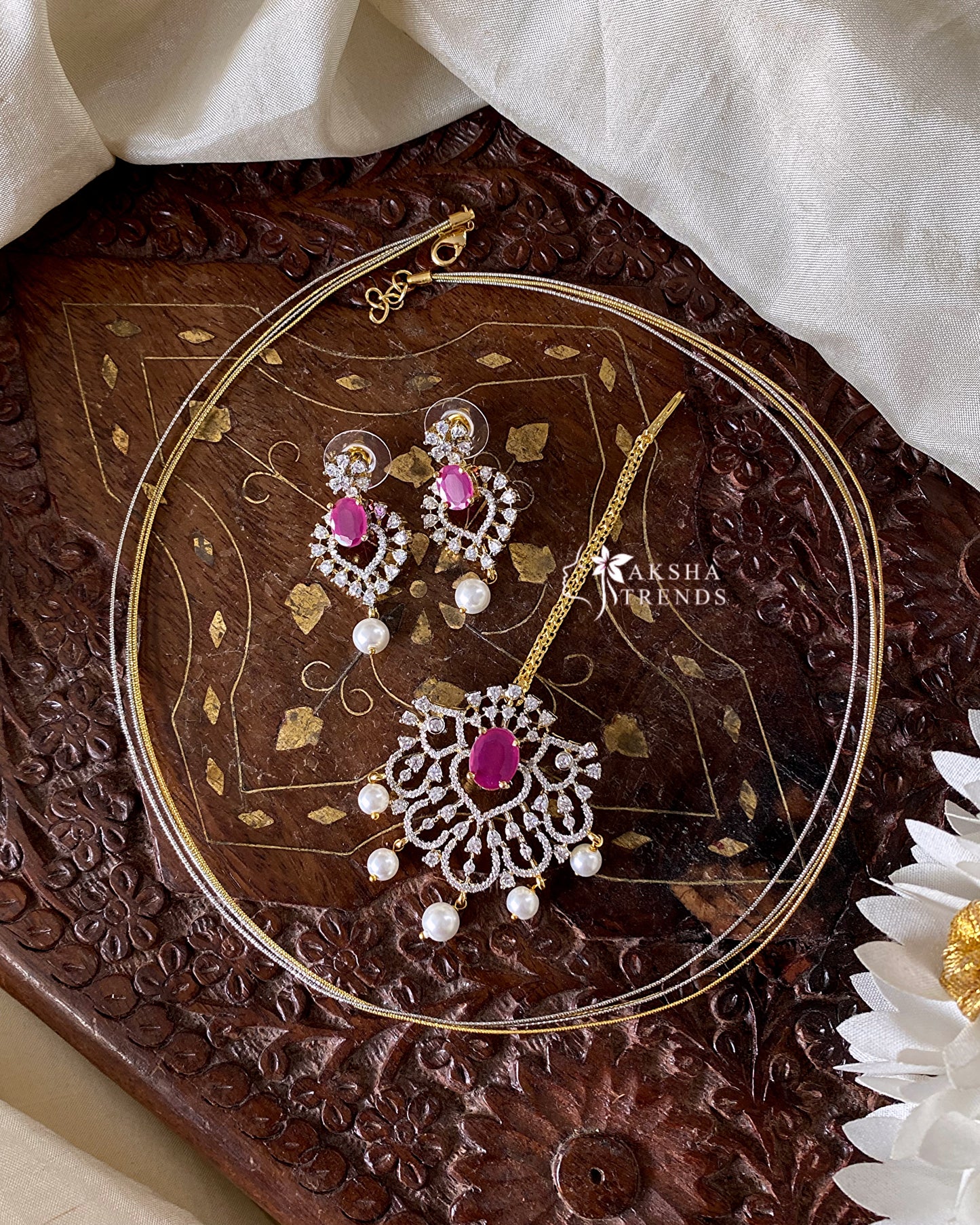 3in1 diamond Hasli necklace Aksha Trends