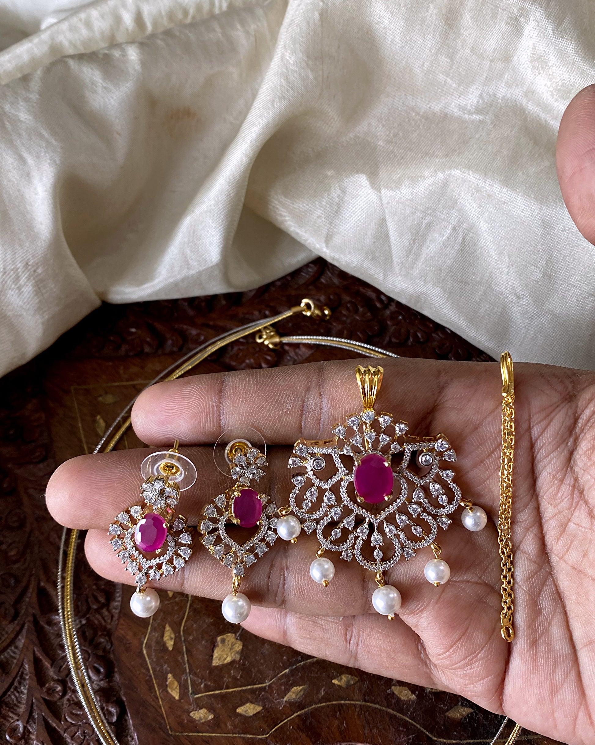 3in1 diamond Hasli necklace Aksha Trends
