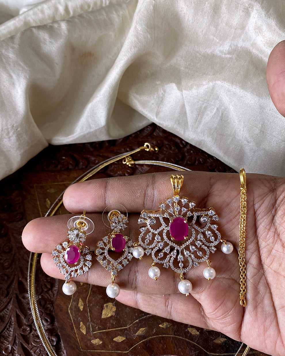 3in1 diamond Hasli necklace Aksha Trends 