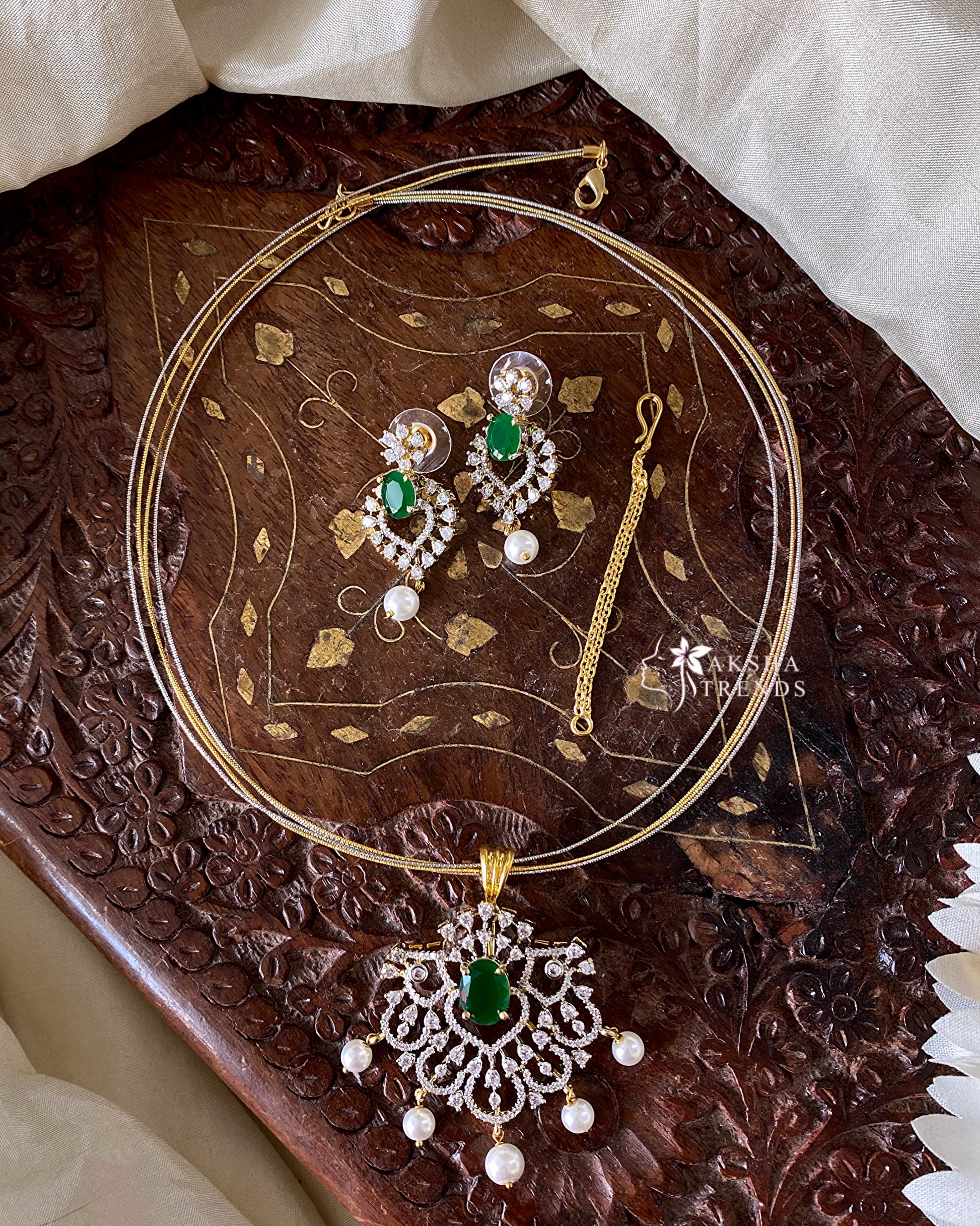 3in1 diamond Hasli necklace Aksha Trends