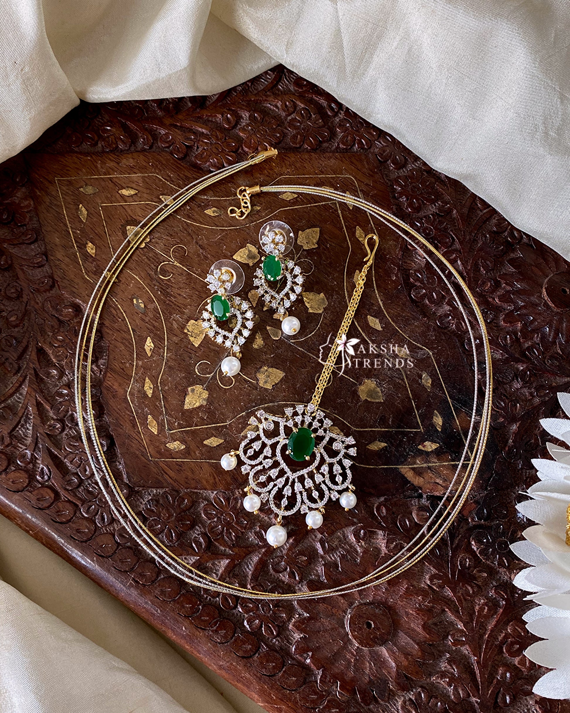 3in1 diamond Hasli necklace Aksha Trends