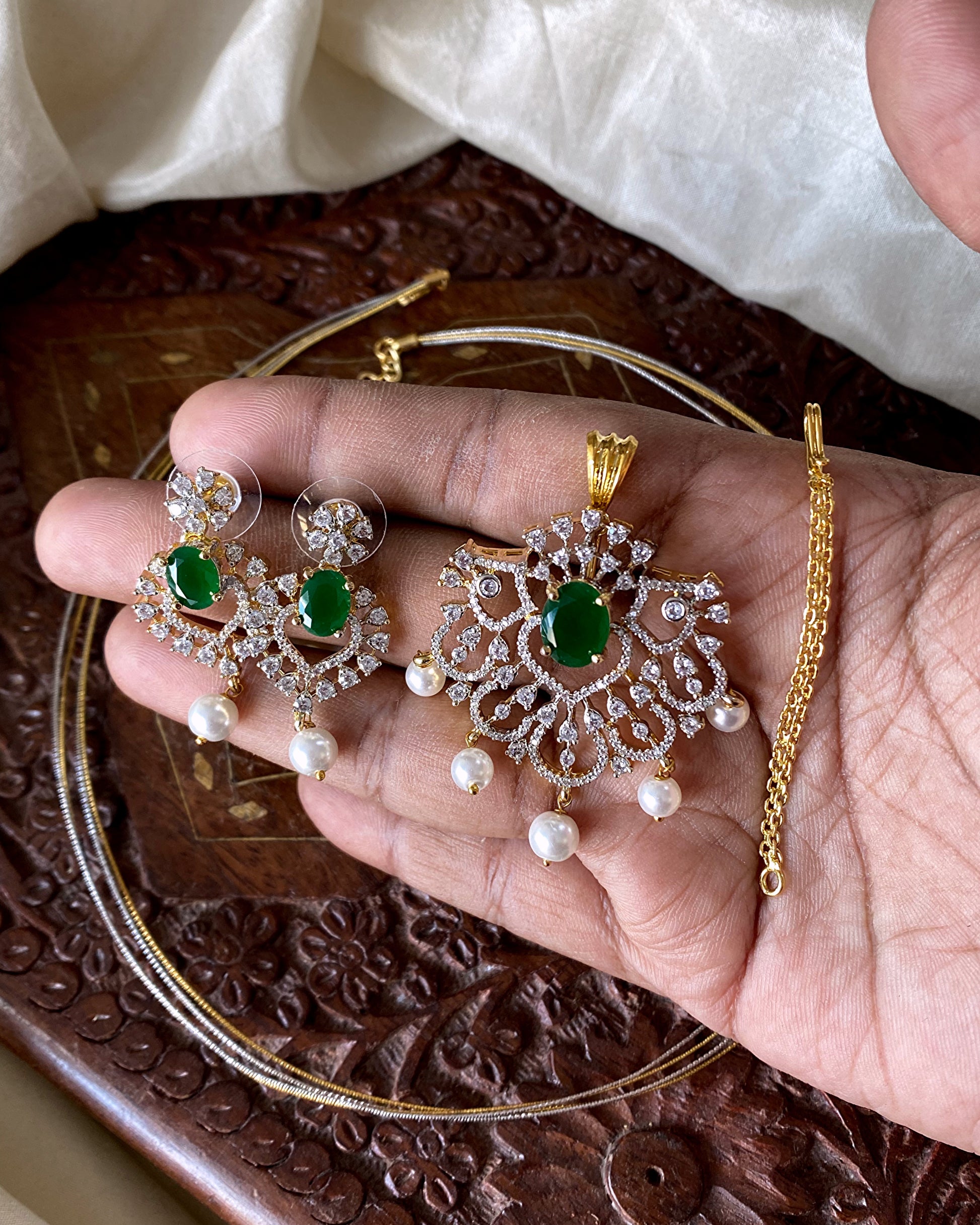 3in1 diamond Hasli necklace Aksha Trends
