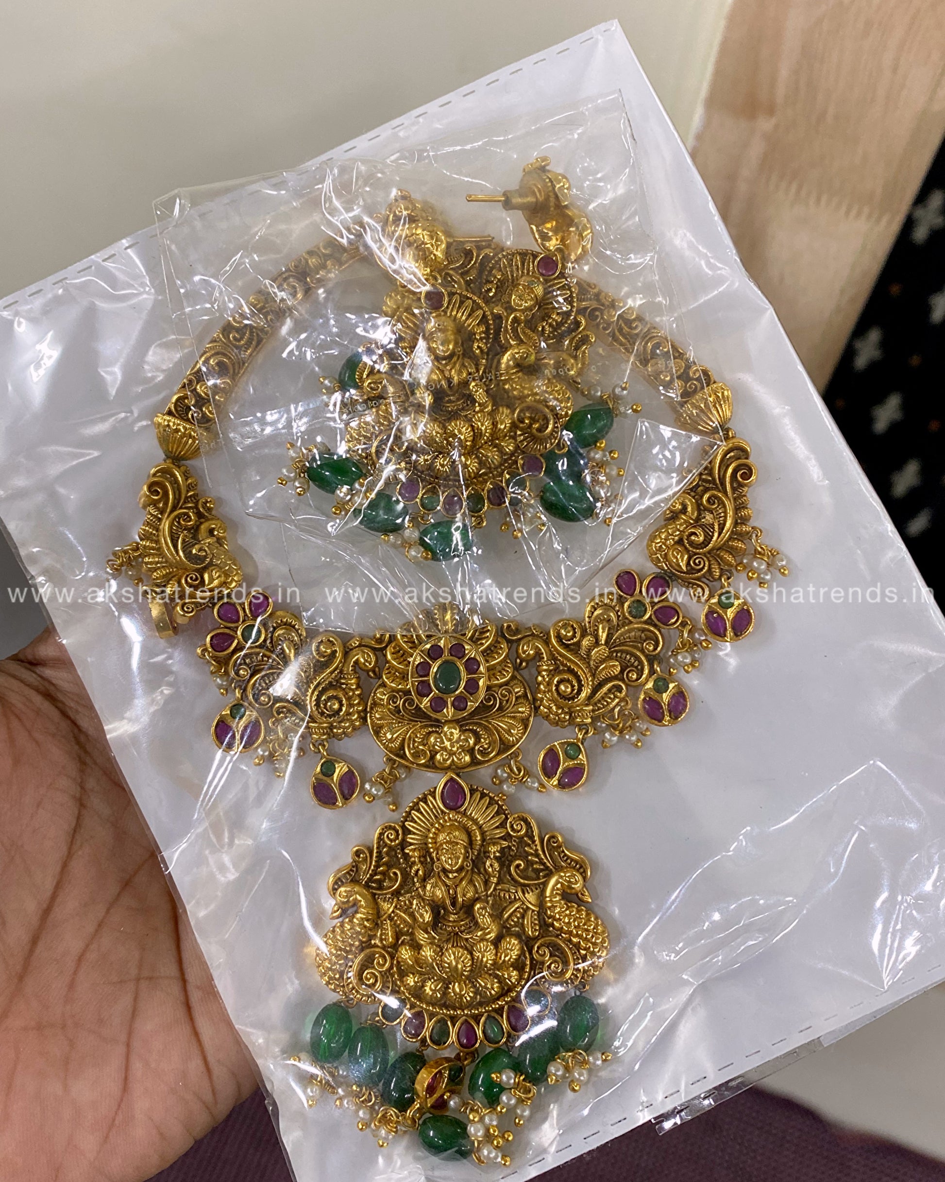 Nagas Bridal Necklace -Green Aksha Trends