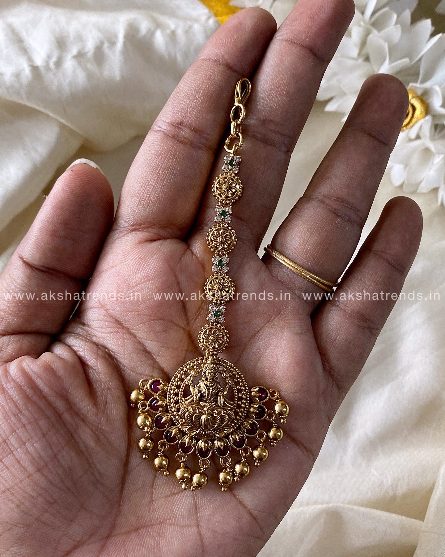 Premium bridal AD tikka Aksha Trends