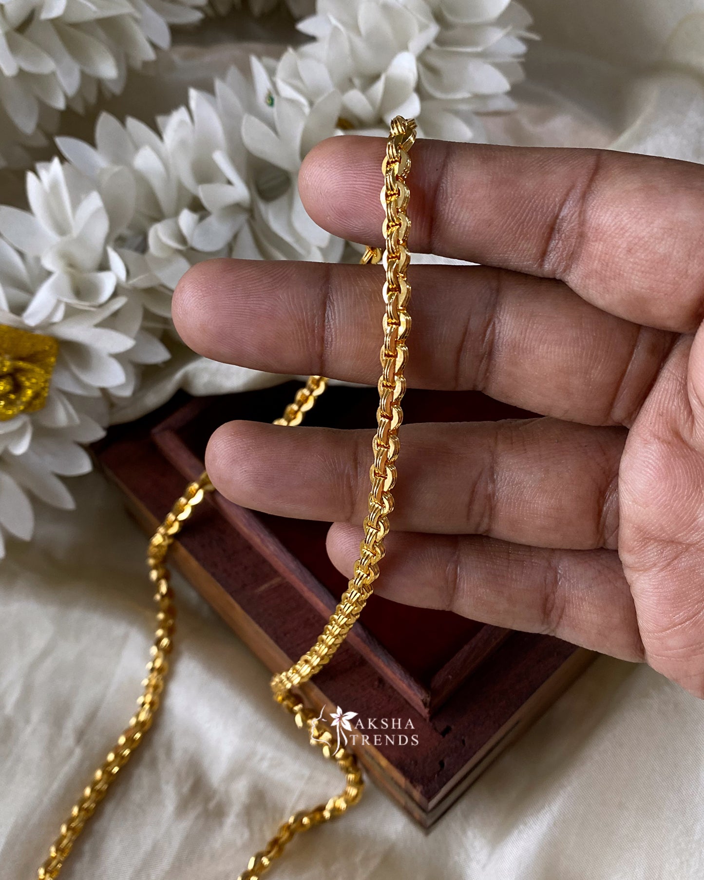 1gm gold covering chain -heavy size Aksha Trends