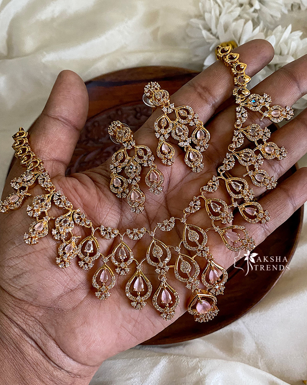 Floral Bridal diamond choker Aksha Trends 