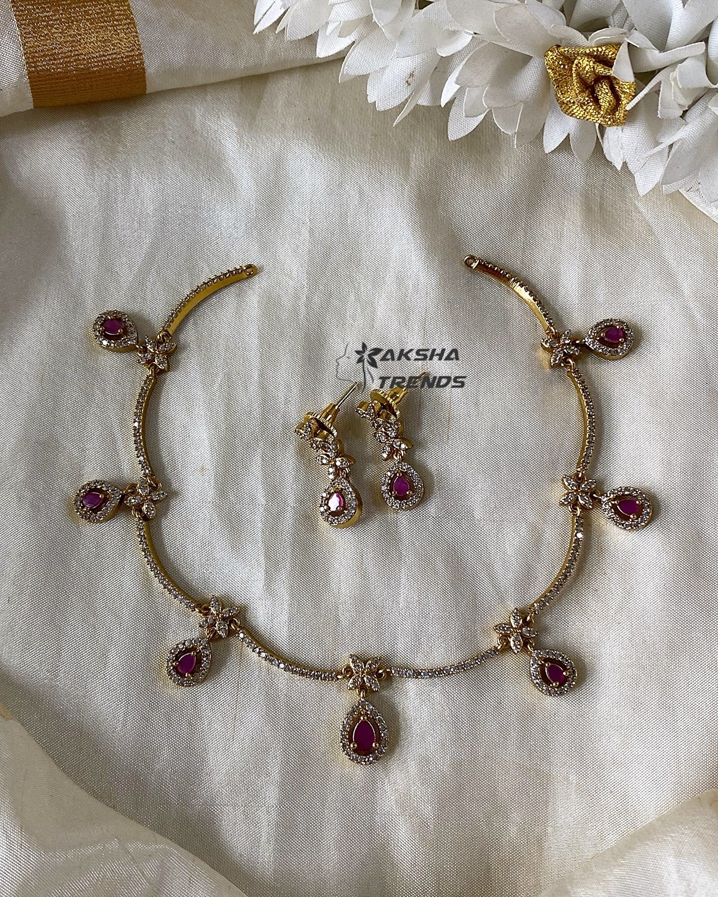 Reva diamond necklace -Multi Aksha Trends