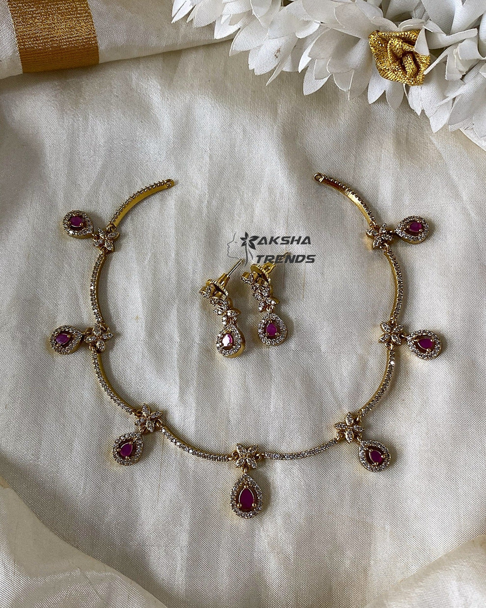 Reva diamond necklace -Multi Aksha Trends 