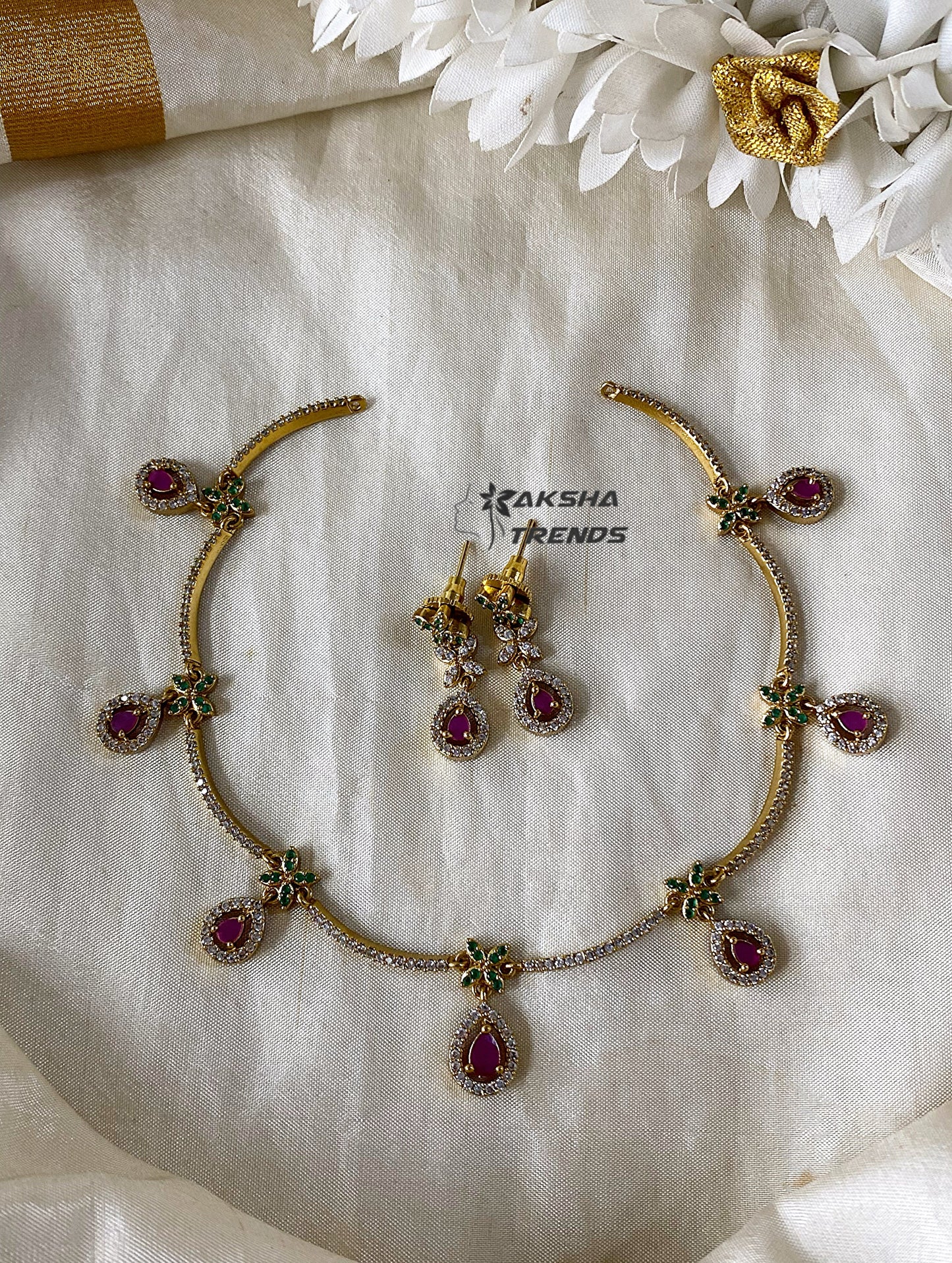 Reva diamond necklace Aksha Trends