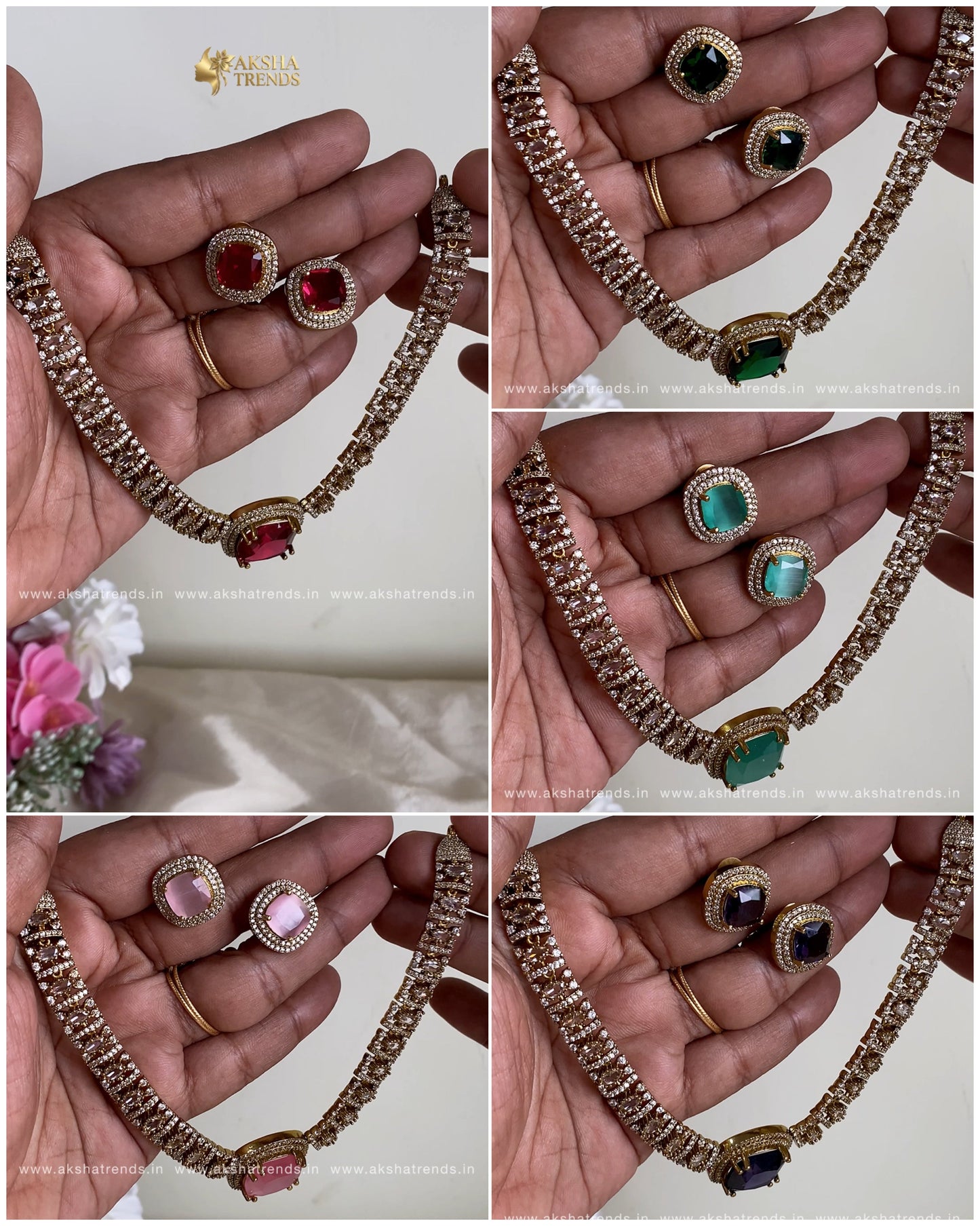 Tiara diamond bridal choker Aksha Trends