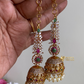 Premium diamond Jhumka with earchains Aksha Trends