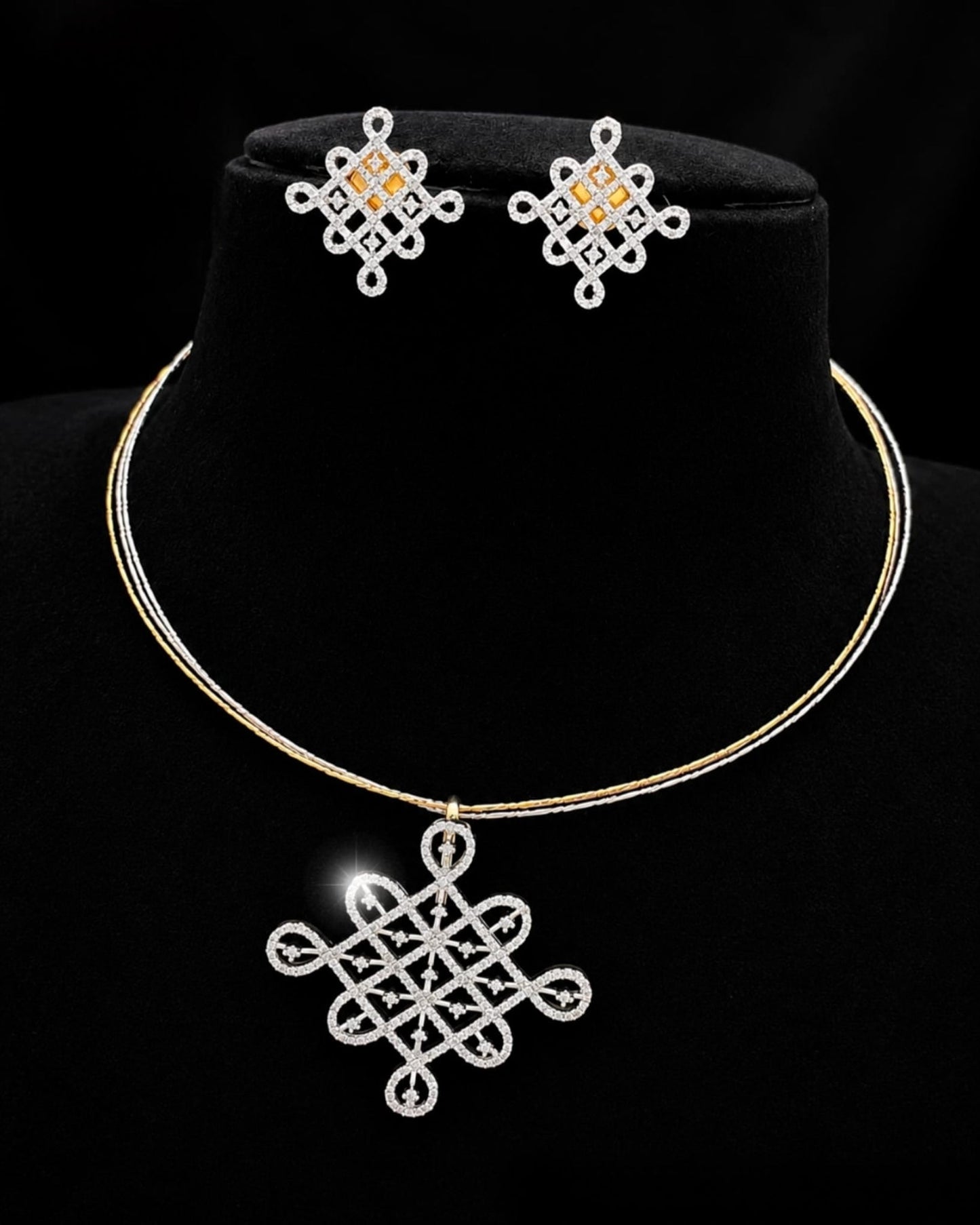 Kolam diamond necklace Aksha Trends