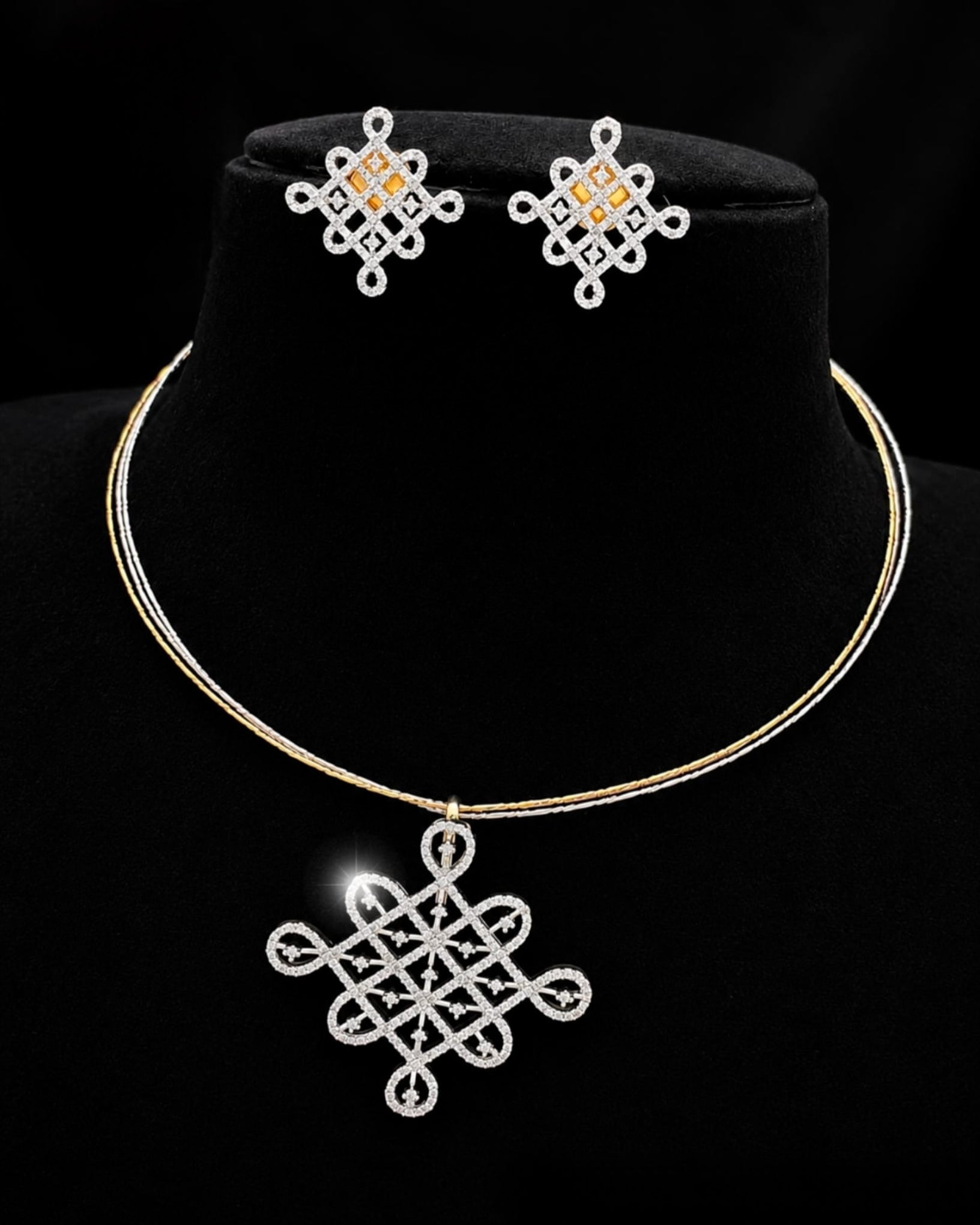 Kolam diamond necklace Aksha Trends