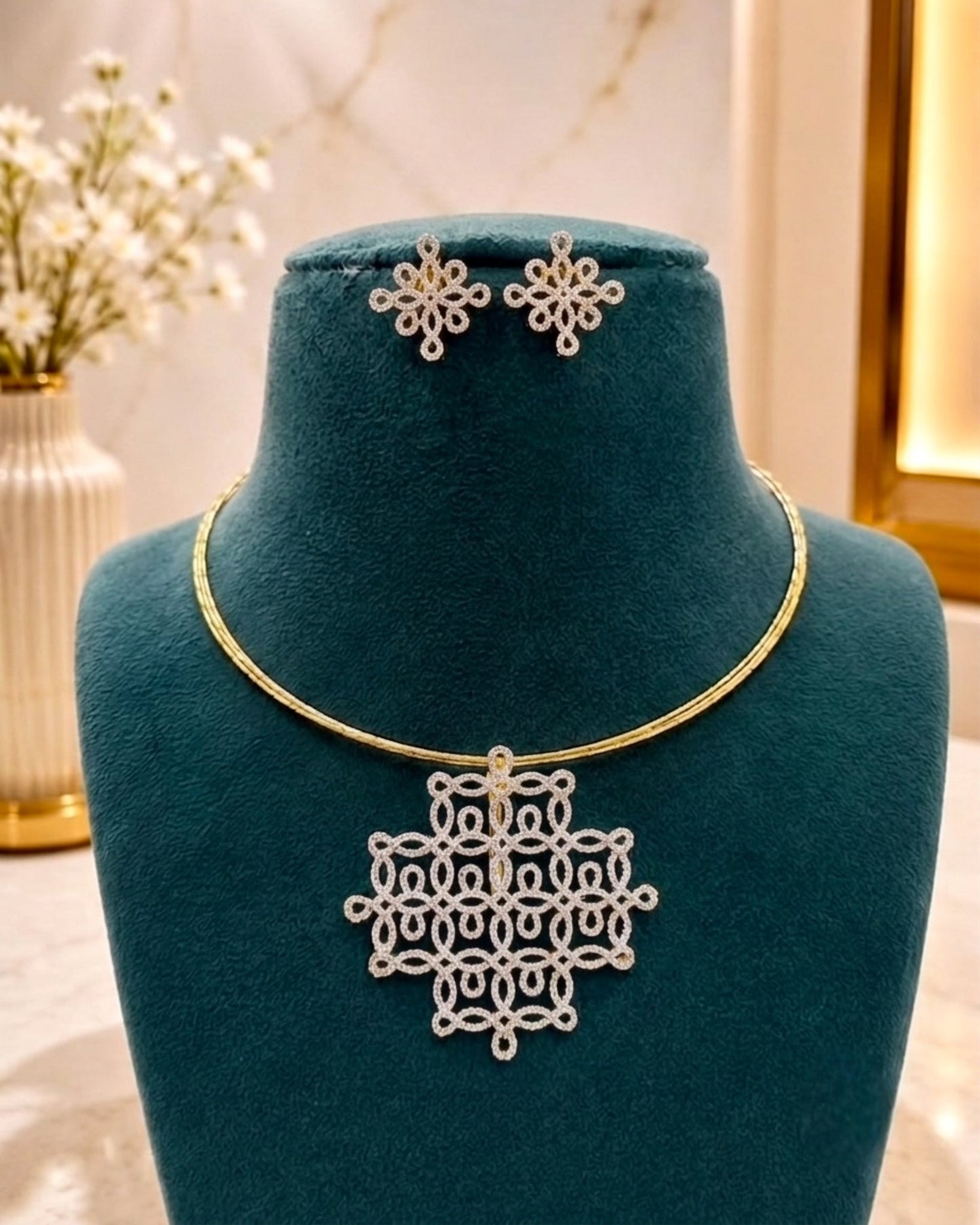 Kolam diamond necklace Aksha Trends