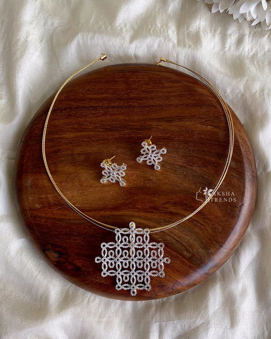 Kolam diamond necklace Aksha Trends