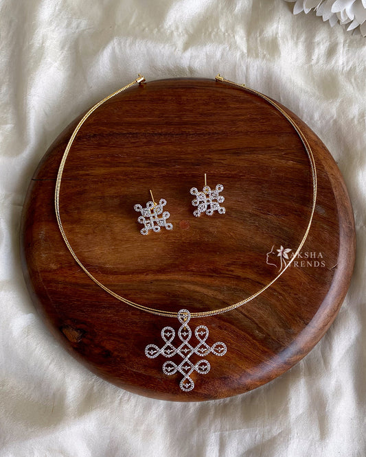 Kolam diamond necklace Aksha Trends
