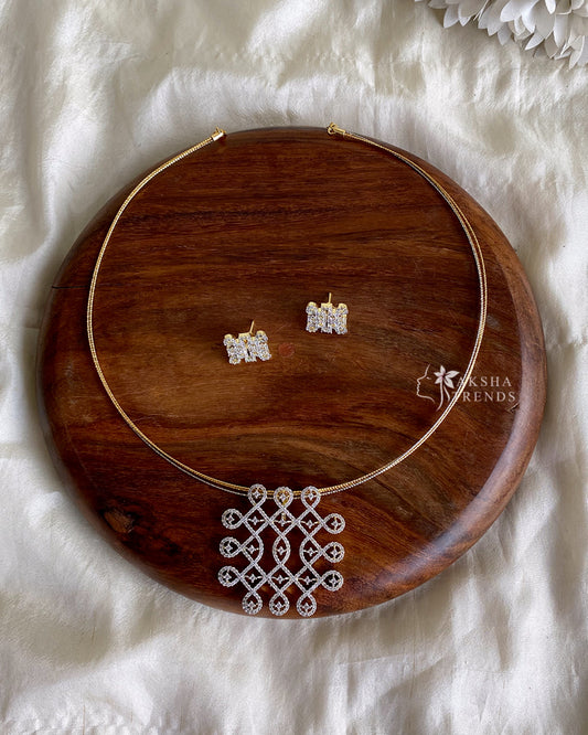 Kolam diamond necklace Aksha Trends
