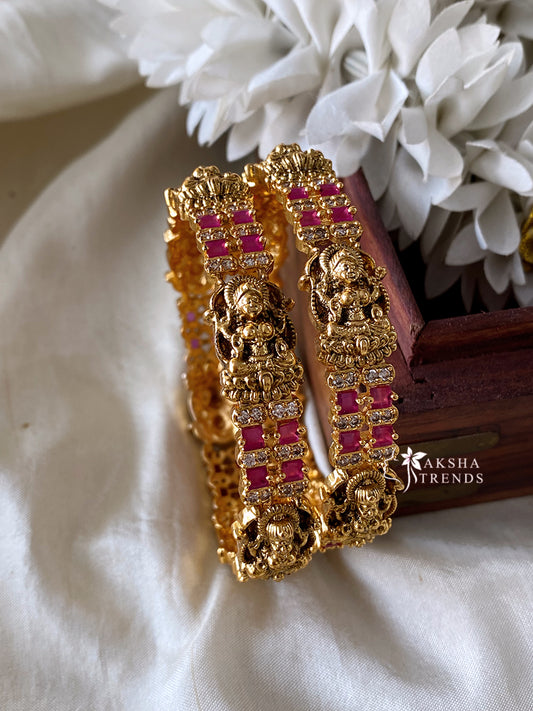 Lakshmi block stone Bangles -Ruby Aksha Trends