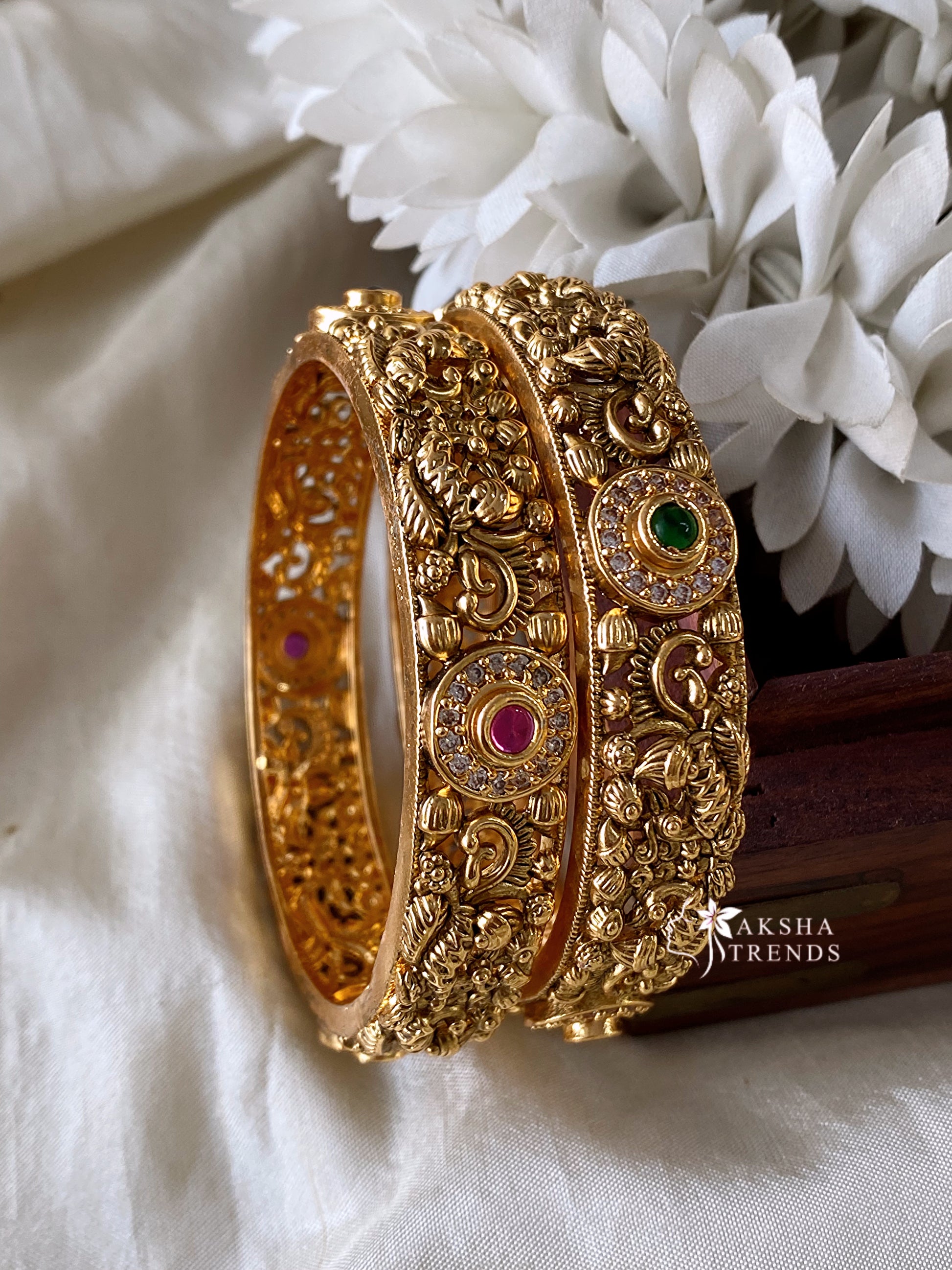 Peacock Bridal Bangles Aksha Trends