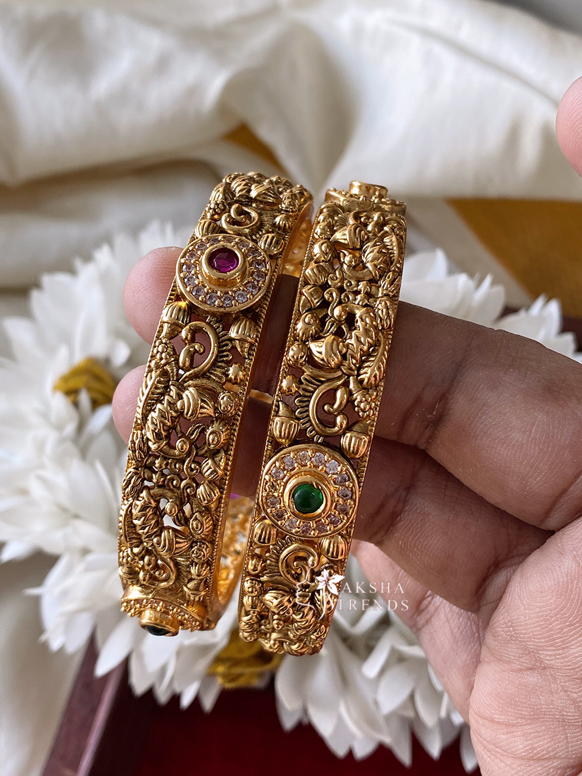Peacock Bridal Bangles Aksha Trends