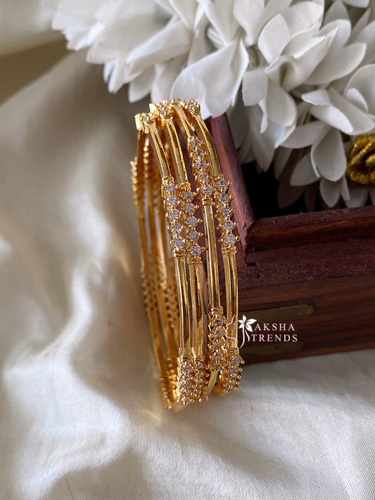 Premium gold stone bangles (4pc) Aksha Trends