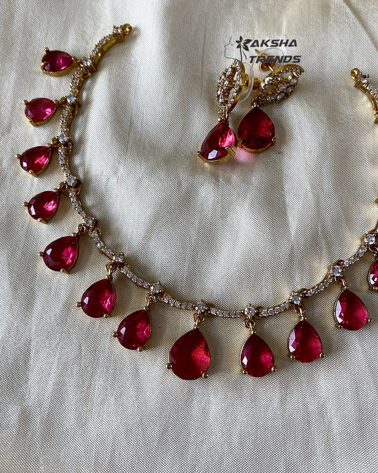 Ruby stone necklace Aksha Trends