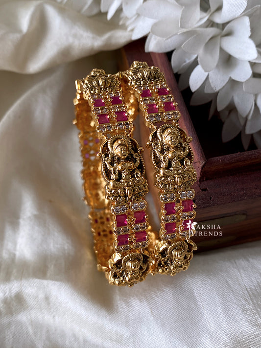 Lakshmi block stone Bangles -Ruby Aksha Trends
