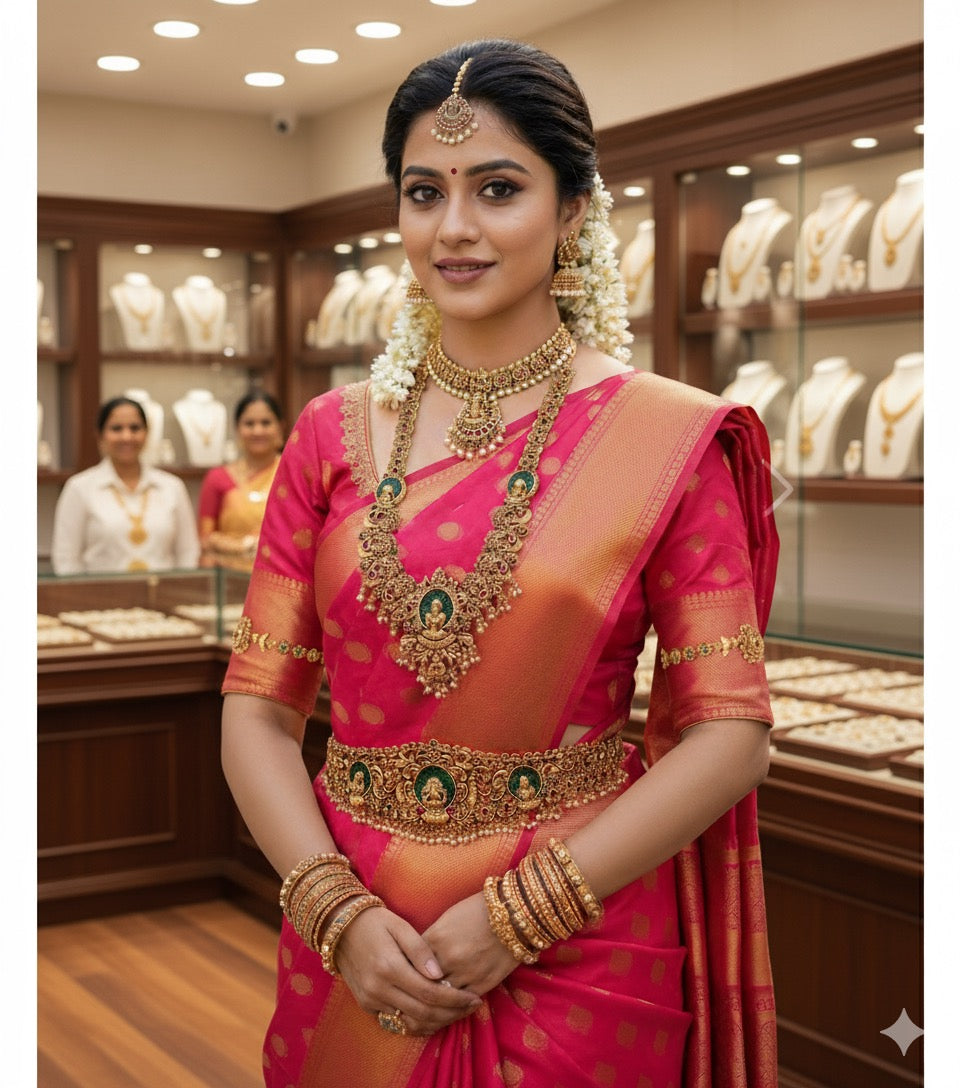 Temple bridal set -Green Aksha Trends